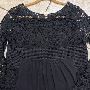Sundance Black Crochet Blouse